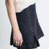 Plissert denimminiskjørt