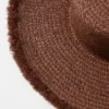 Raffia-stråhatt med frynser