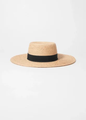 Raffia-stråhatt med grosgrain-kant Raffia-stråhatt med grosgrain-kant