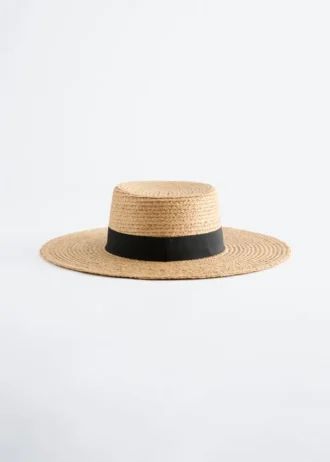 Raffia-stråhatt med grosgrain-kant Raffia-stråhatt med grosgrain-kant