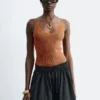 Ribbestrikket camisole