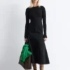 Ribbestrikket cardigan i merinoull