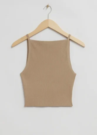 Ribbestrikket tank-top