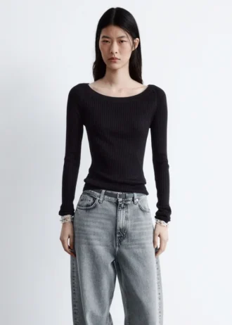 Ribbestrikket topp med båthals