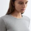 Ribbet langermet topp Ribbet langermet topp
