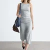 Ruche asymmetrisk midikjole Ruche asymmetrisk midikjole