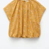 Rynket bomullsbluse