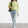 Rynket kreppbluse Rynket kreppbluse