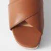 Sandaler med kilehæl i skinn