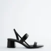 Sandaler med remmer og blokkheler