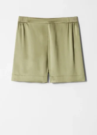 Satin-shorts med elastisk linning