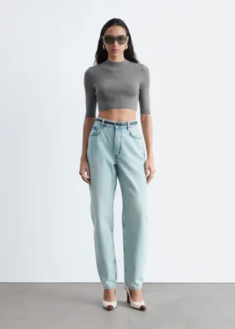 Slim-fit kort T-skjorte
