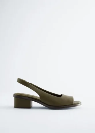 Slingback-sandaler i nappaskinn