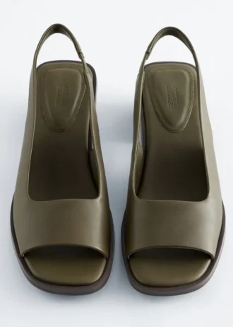Slingback-sandaler i nappaskinn