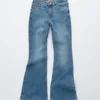 Smal bootcut-Jeans med lav midje