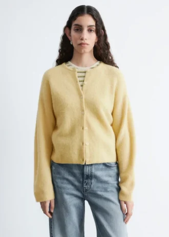Strikket cardigan i alpakablanding