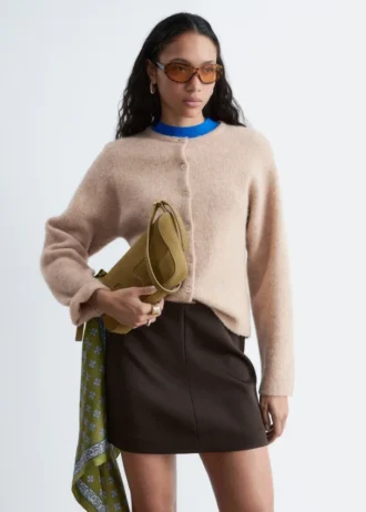 Strikket cardigan i alpakablanding