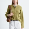 Strikket cardigan i alpakablanding Strikket cardigan i alpakablanding