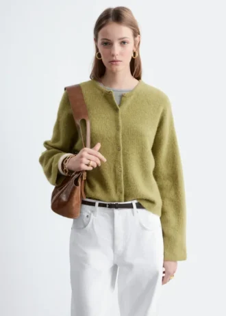 Strikket cardigan i alpakablanding