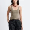 Strikket tank-top med rund hals Strikket tank-top med rund hals