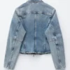 Tettsittende denimjakke med glidelås