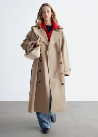 Trenchcoat med dobbeltspent