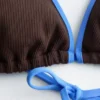 Triangel-bikini med kontrastkant