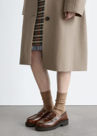 Tykke loafers i skinn