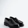 Tykke loafers i skinn