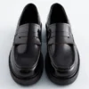Tykke loafers i skinn