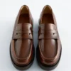Tykke loafers i skinn