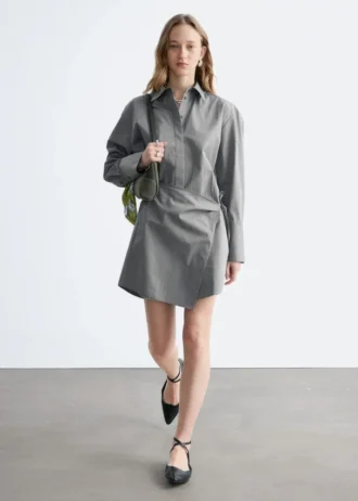 Wrap-skjorte-minikjole Wrap-skjorte-minikjole